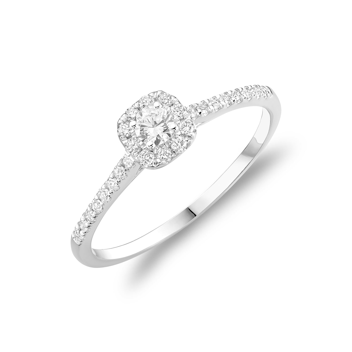 Cushion Diamond Halo Ring