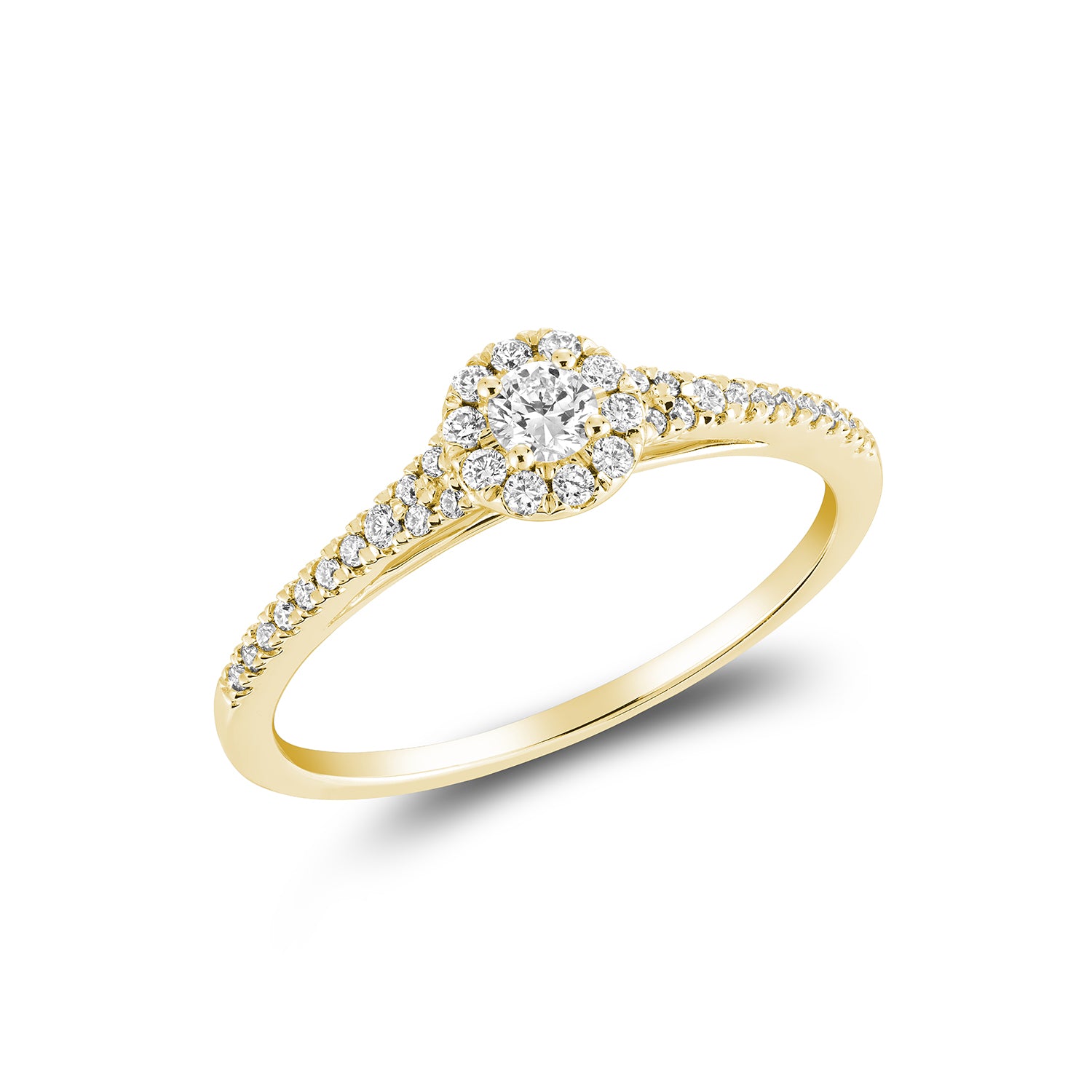 Pave Round Diamond Halo Ring