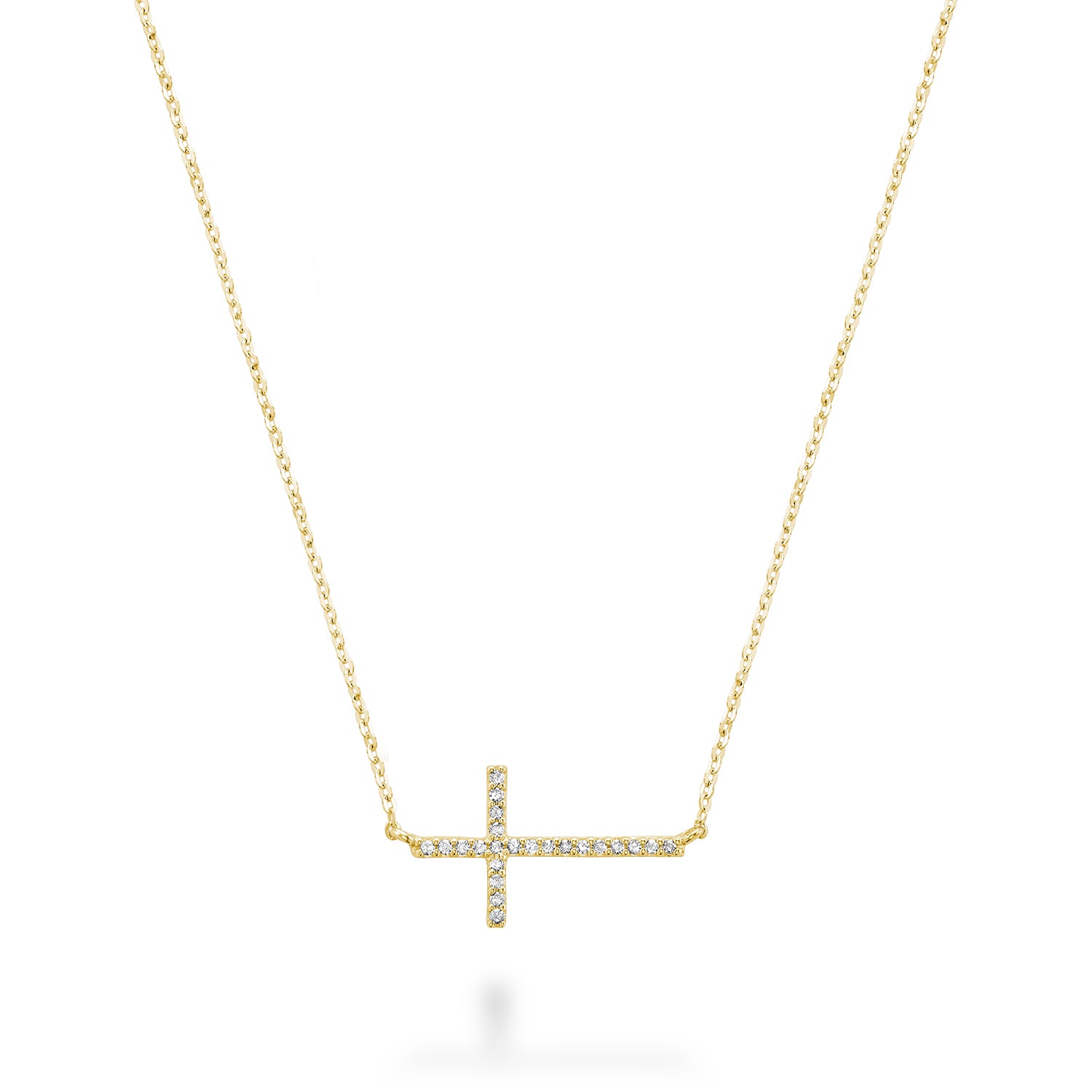 Sideway Cross Diamond Necklace