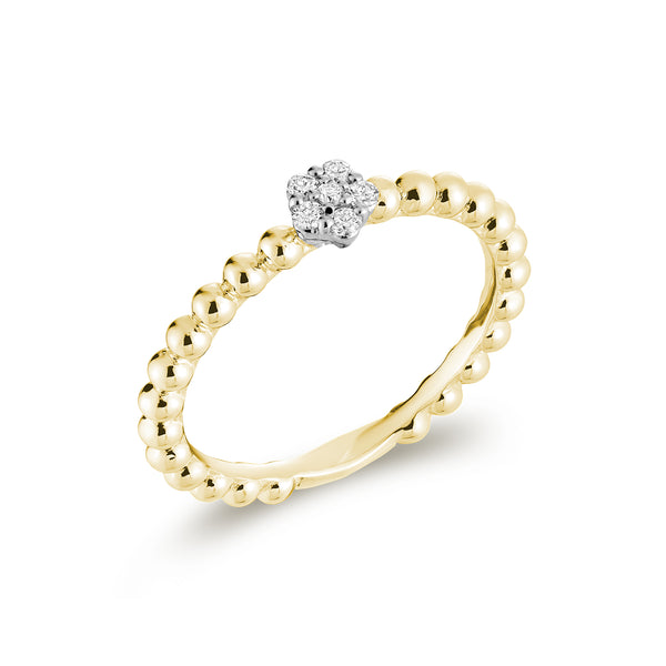 Solitaire Bead Diamond Ring