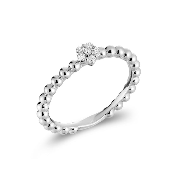 Solitaire Bead Diamond Ring