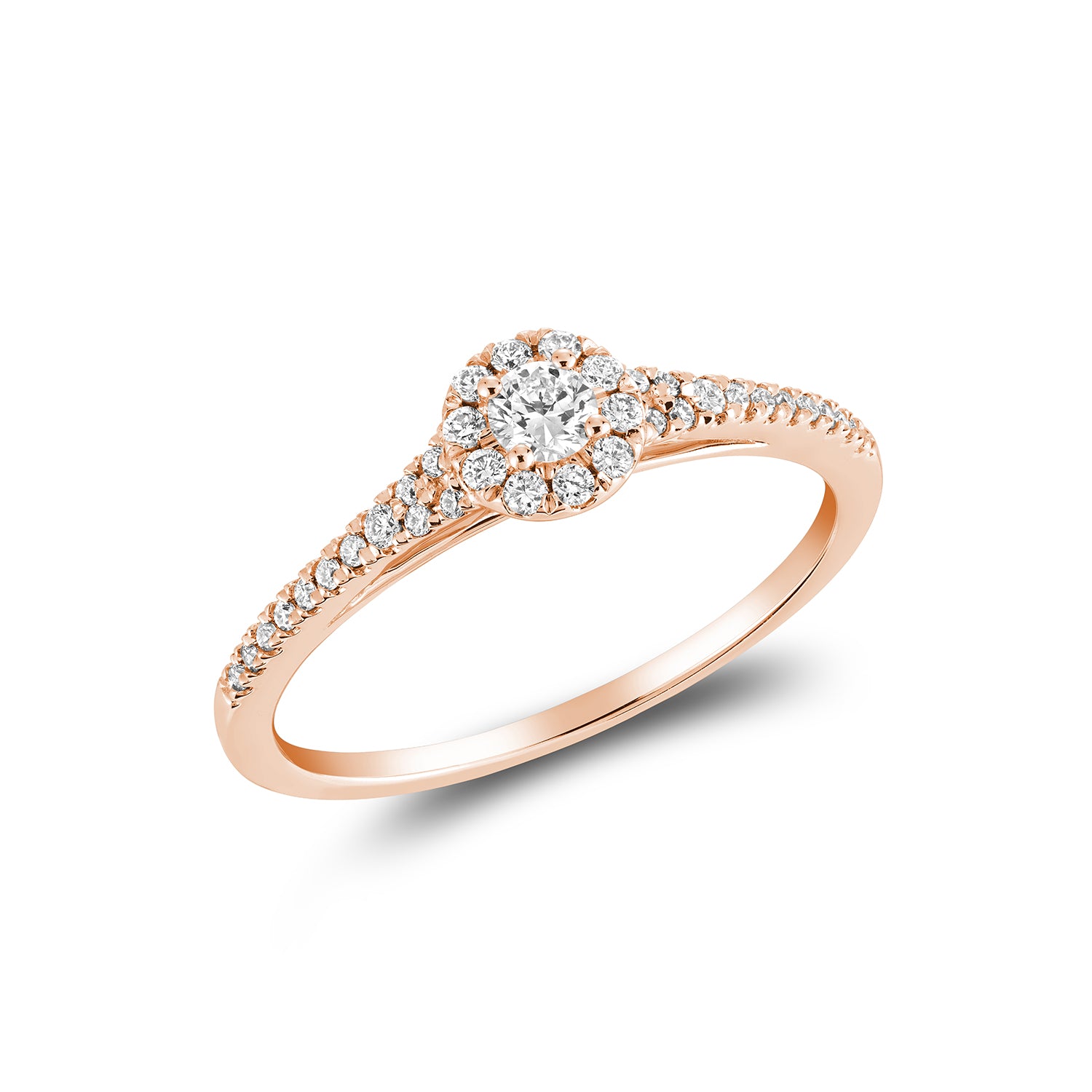 Pave Round Diamond Halo Ring