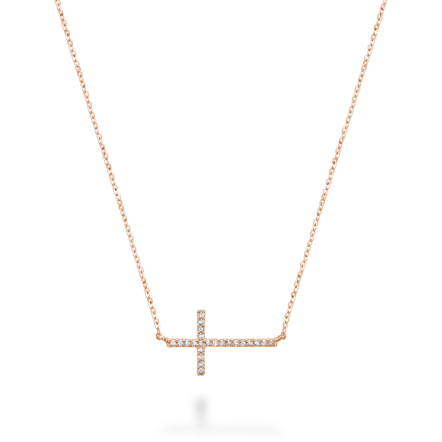 Sideway Cross Diamond Necklace