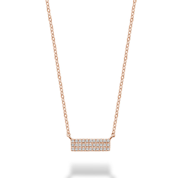 Bar Plate Diamond Necklace