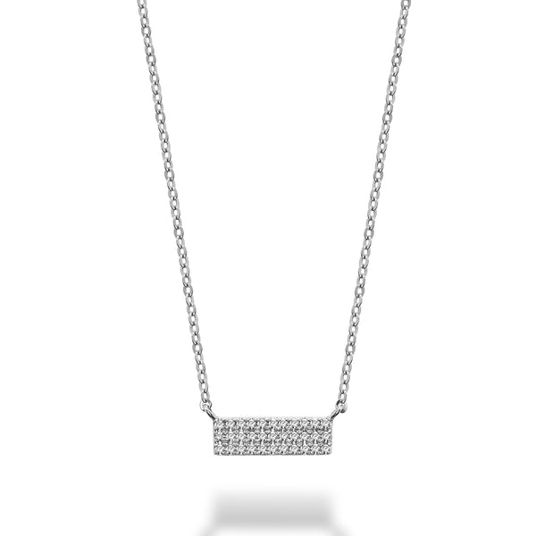 Bar Plate Diamond Necklace
