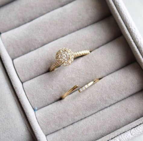 Multi Pave Diamond Engagement Ring