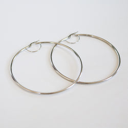 White Gold Classic Hoops
