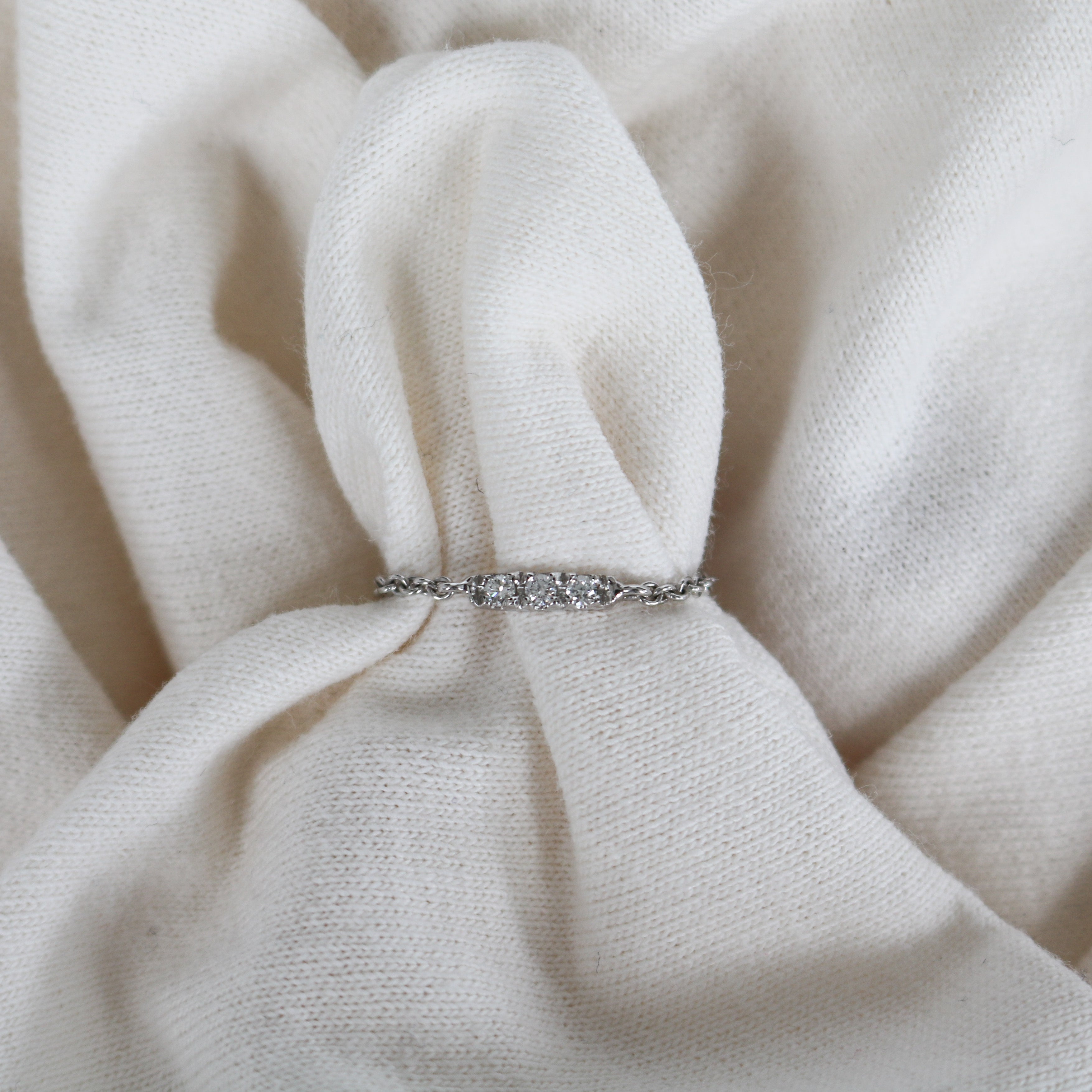 White Gold Bar Chain Ring