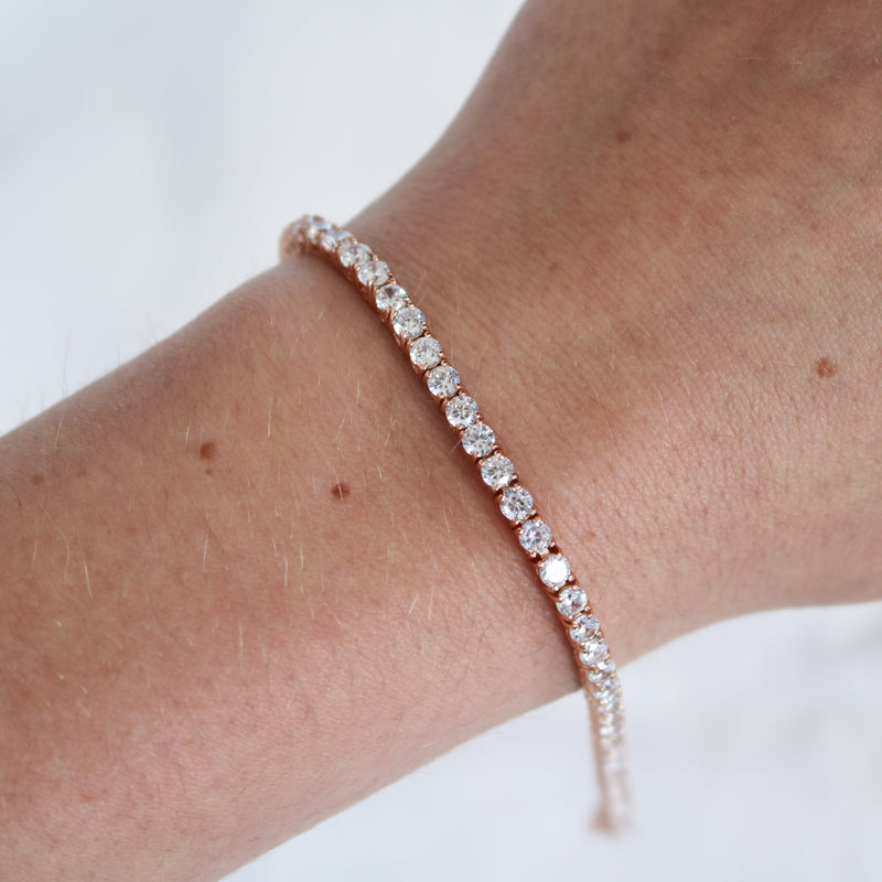Bracelet Tennis Plaqué Or Rose