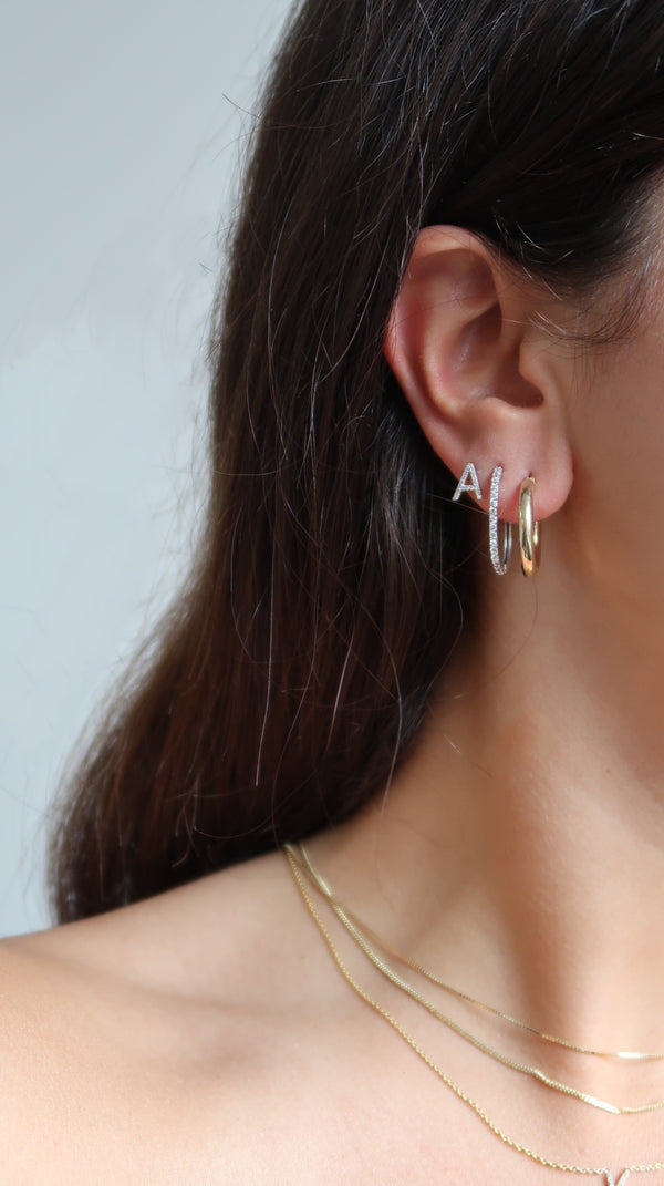 Oval Pave Hoops