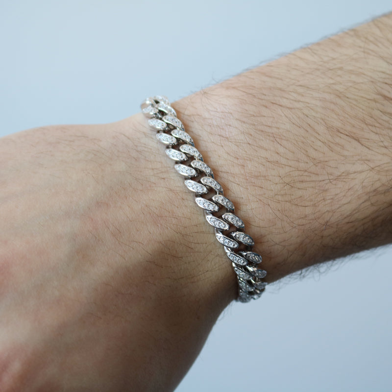 Large Pave Cuban Link Bracelet