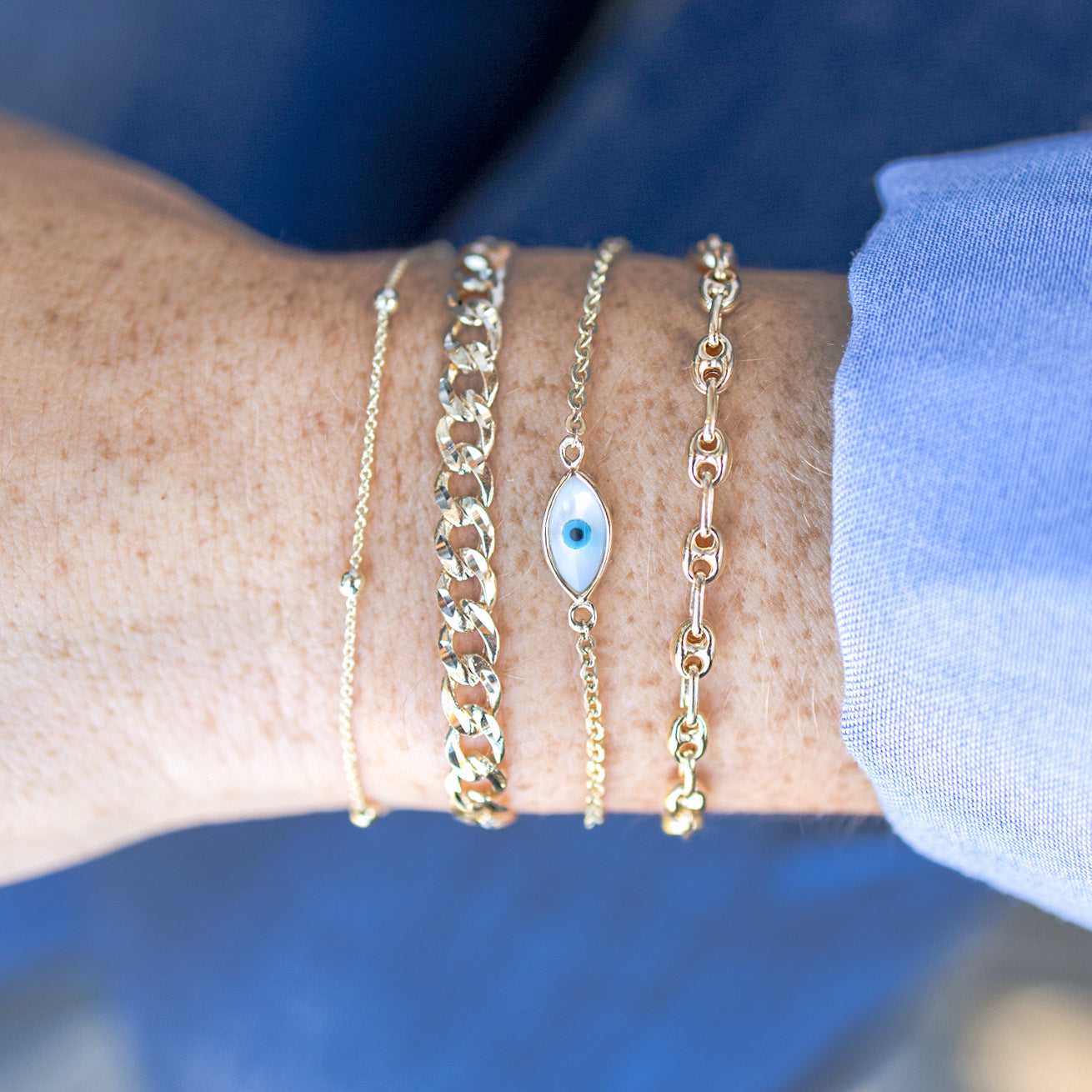 Mini Opal Evil Eye Bracelet