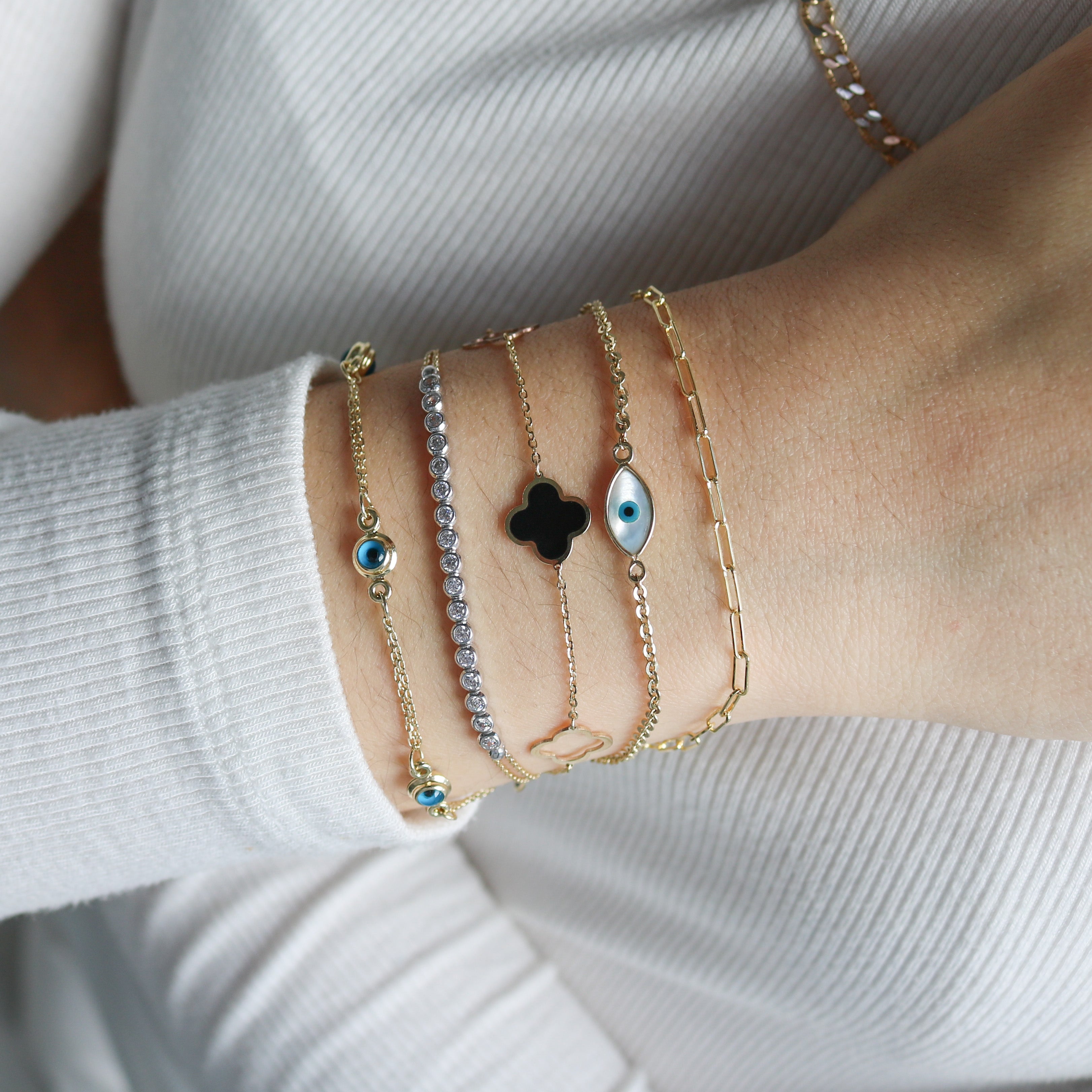Mini Opal Evil Eye Bracelet