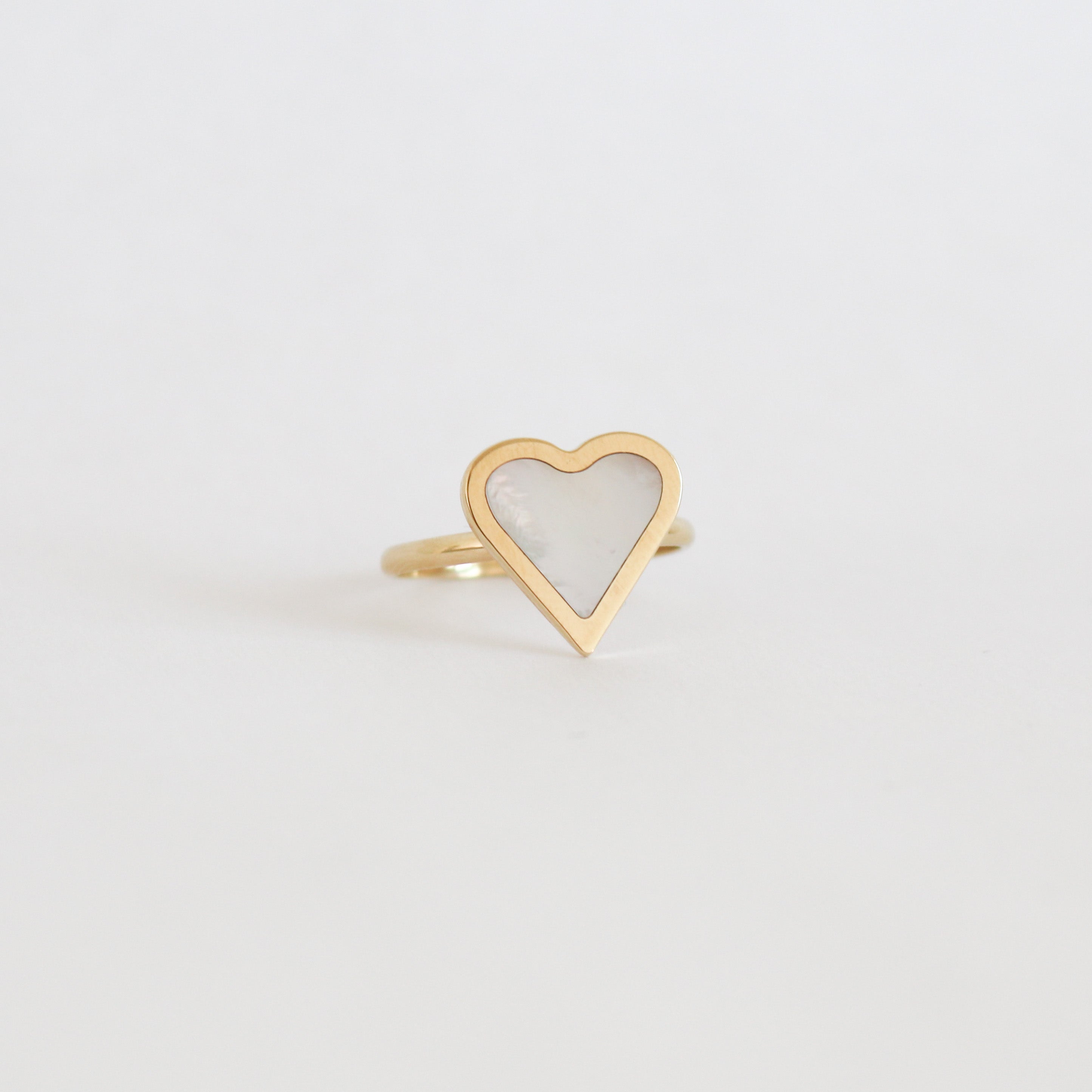 White Enamel Heart Ring