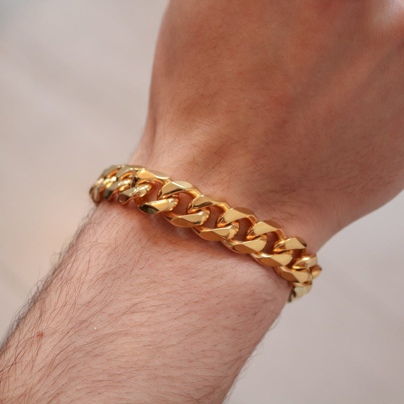 Bracelet en acier plaqué or