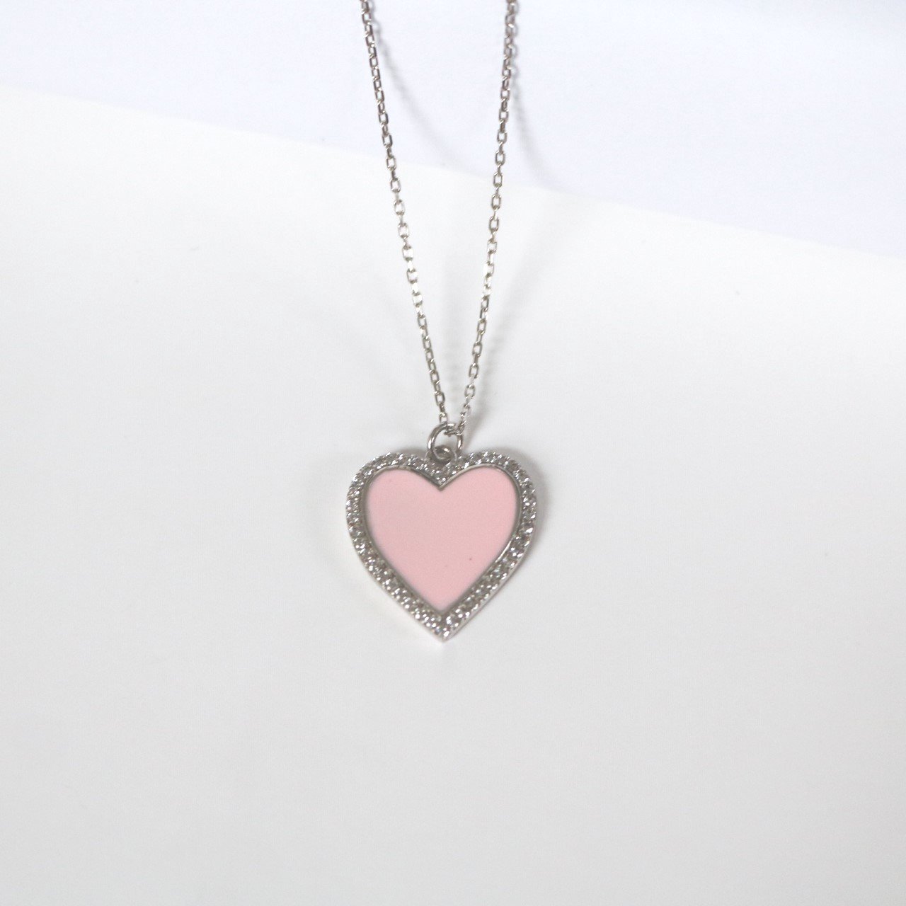 Collier Coeur Rose