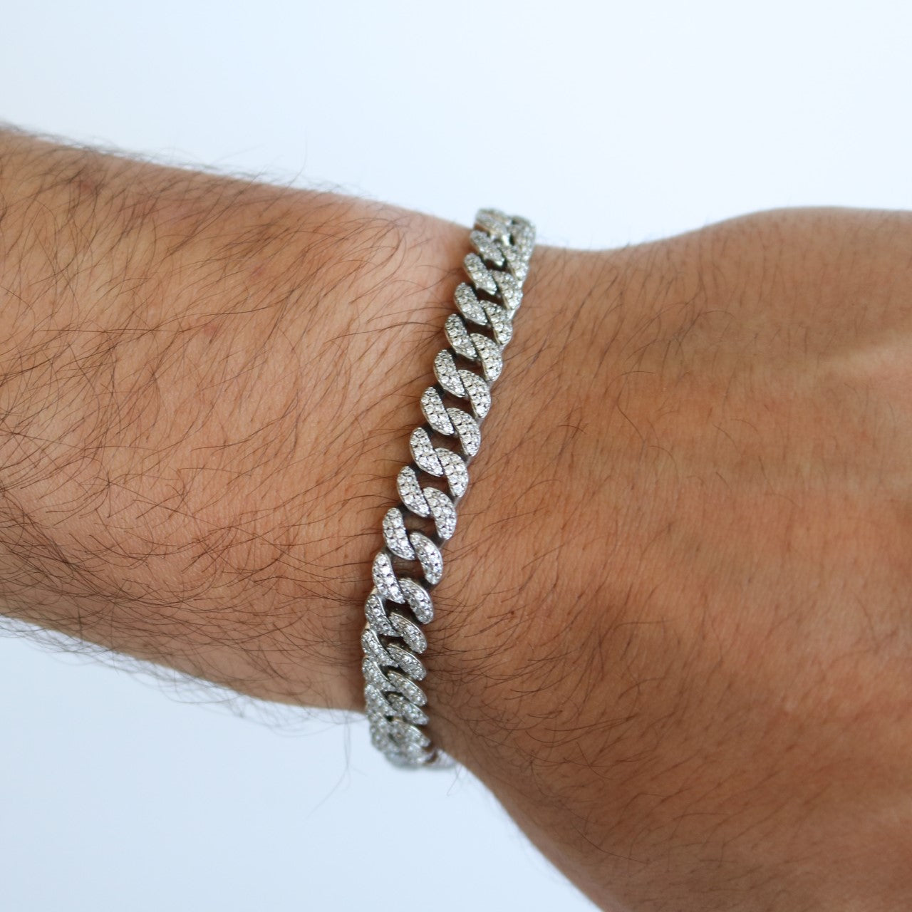 Thin Pave Cuban Link Bracelet